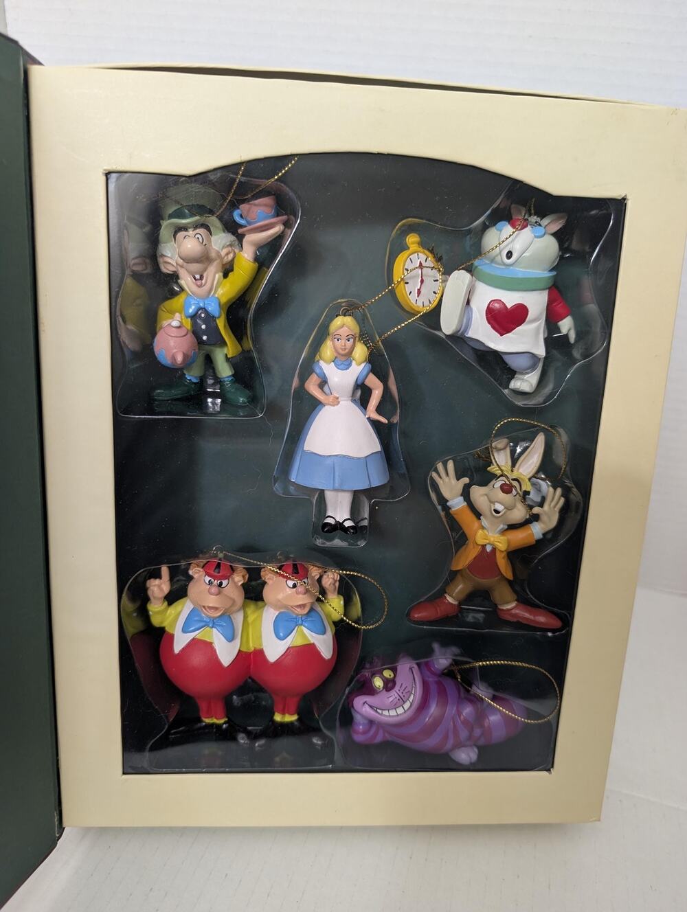 Vintage Disney Alice in Wonderland Set of 6 Ornaments in Book